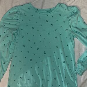 Long Sleeve Tee With Flowers